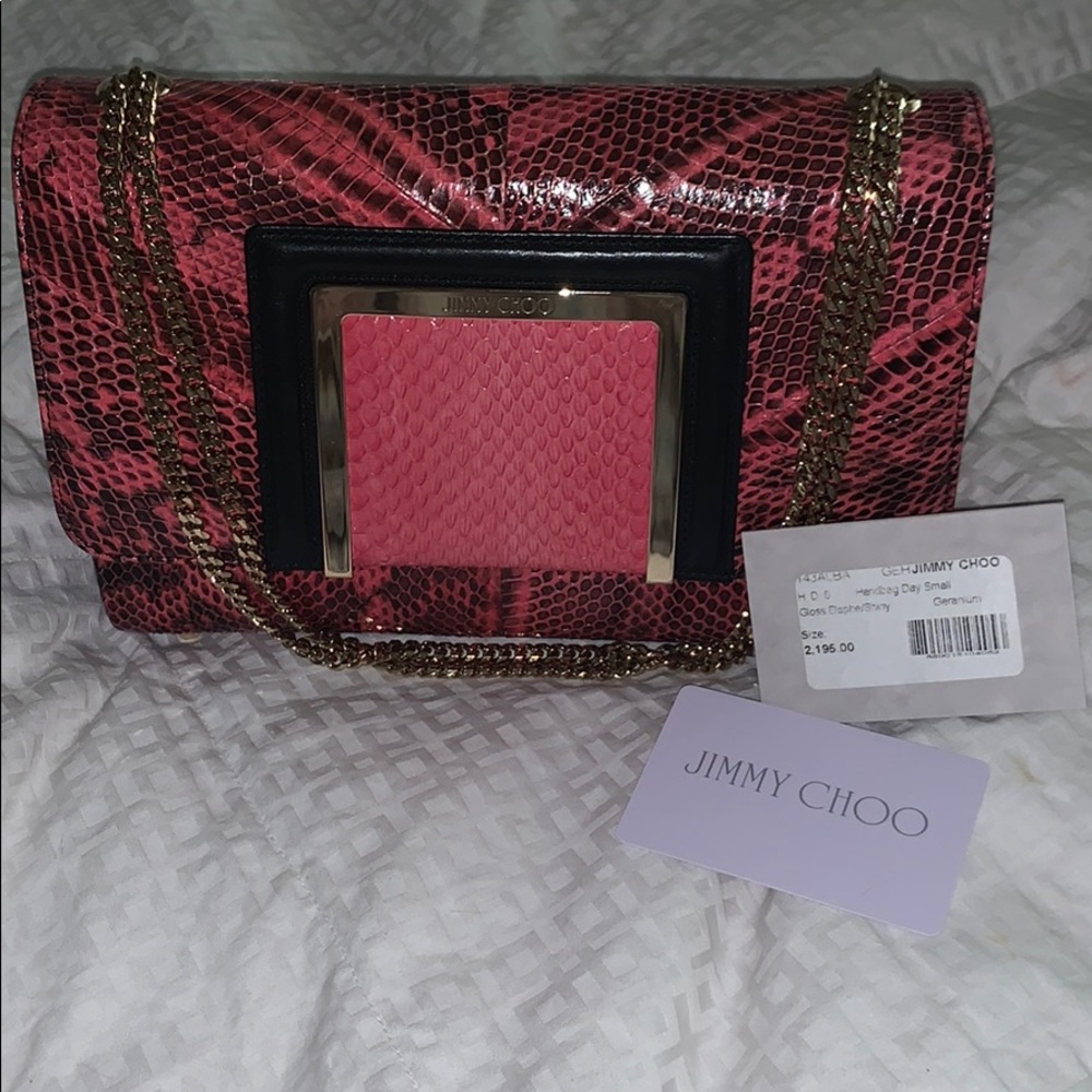 Jimmy Choo snake skin handbag